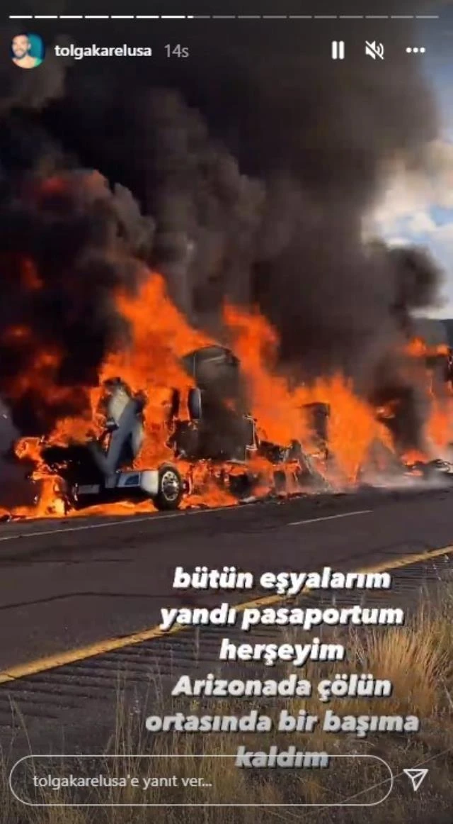 Tolga Karel'in tırı alev alev yandı yaşadıklarını böyle anlattı